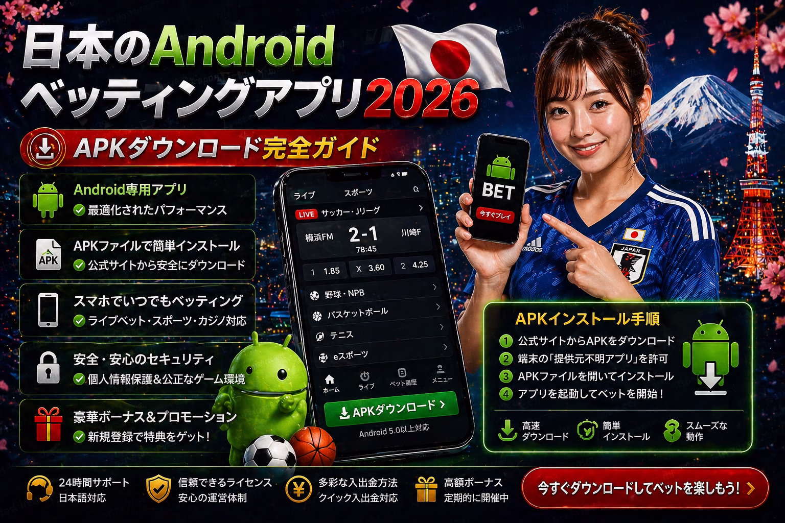 日本のAndroidベッティングアプリ2026 完全ガイド