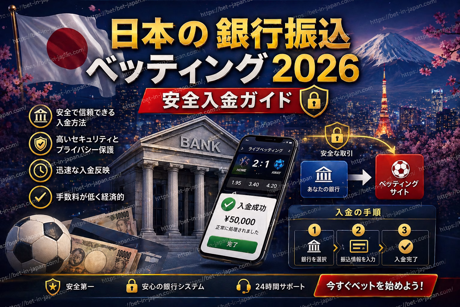 日本の銀行振込ベッティング2026 完全ガイド
