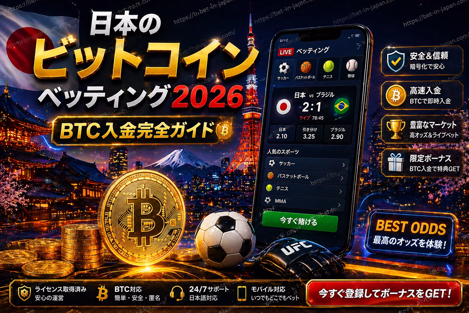 日本のビットコインベッティング2026 完全ガイド