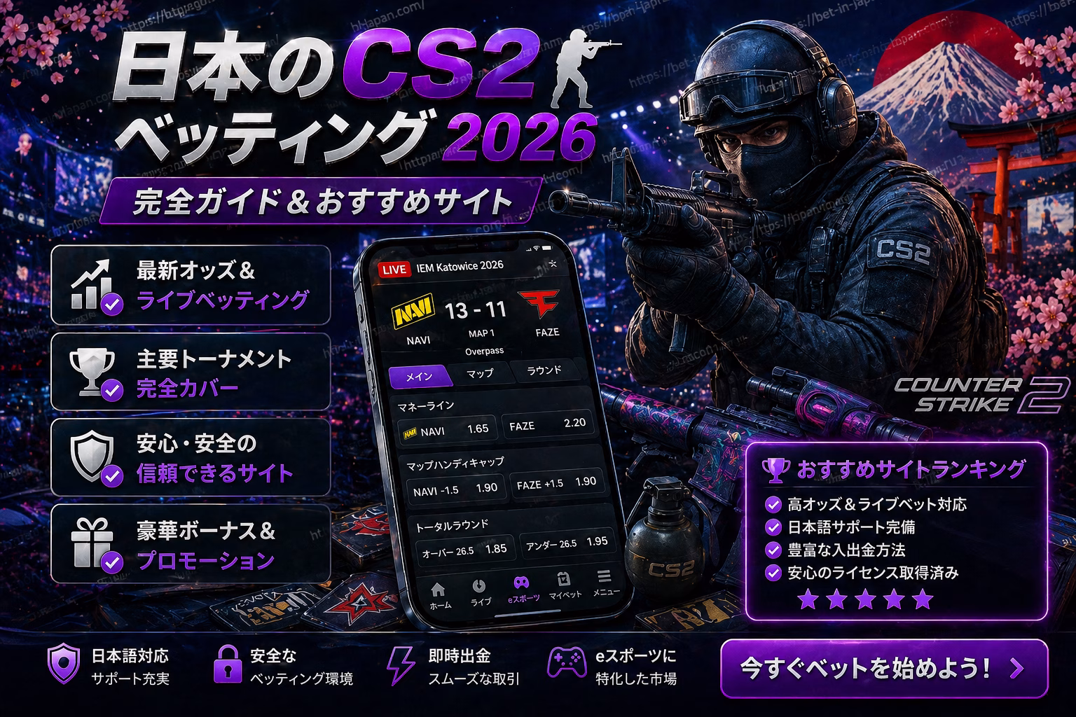日本のCS2ベッティング2026 完全ガイド