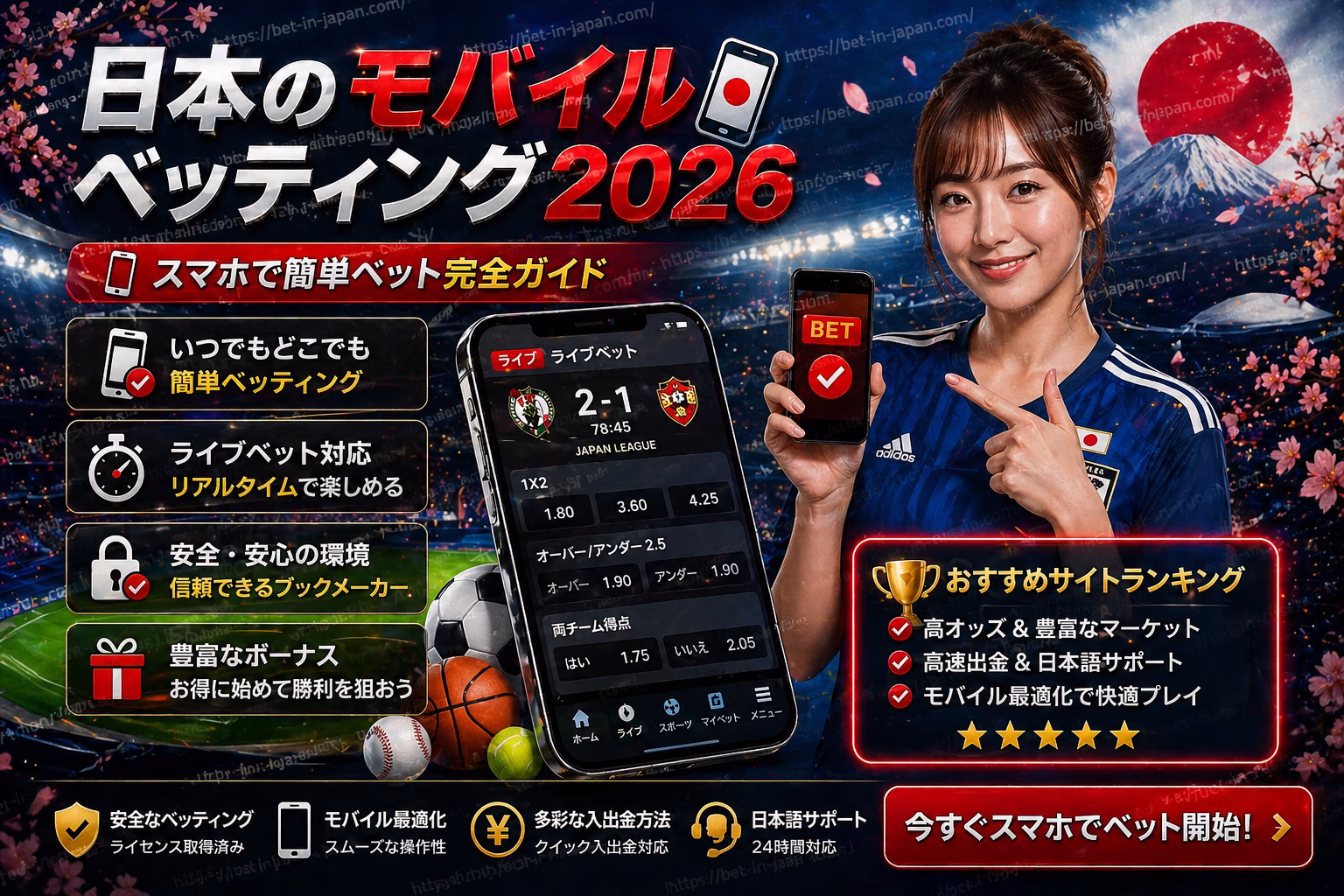 日本のモバイルベッティング2026 完全ガイド