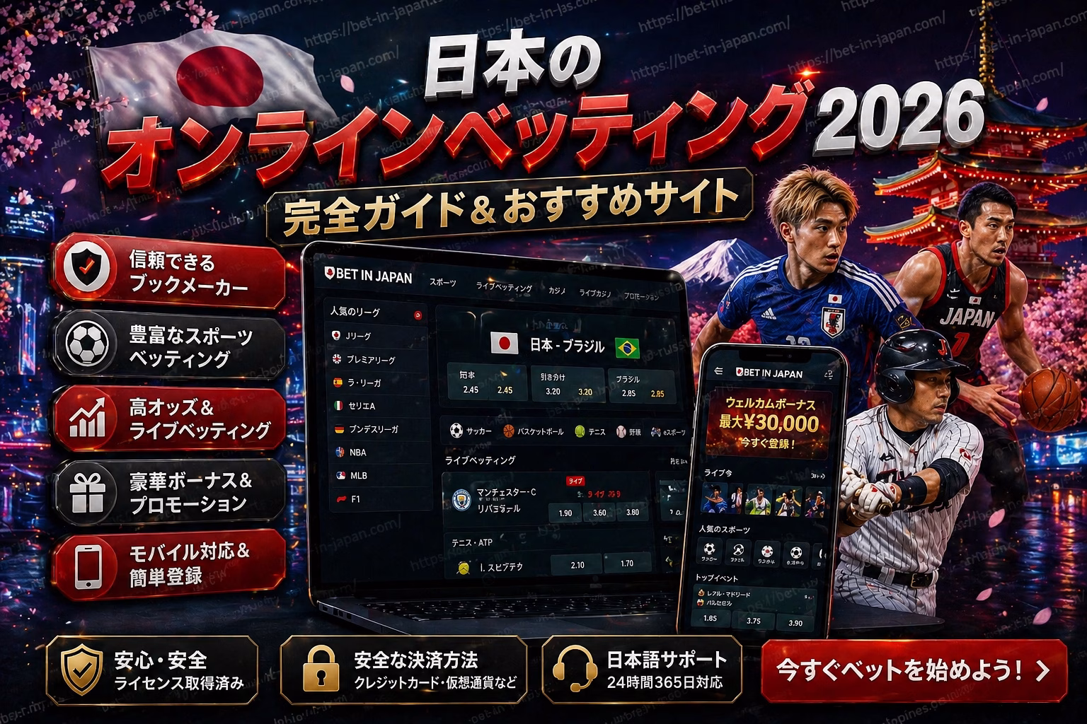 日本のオンラインベッティング2026 完全ガイド