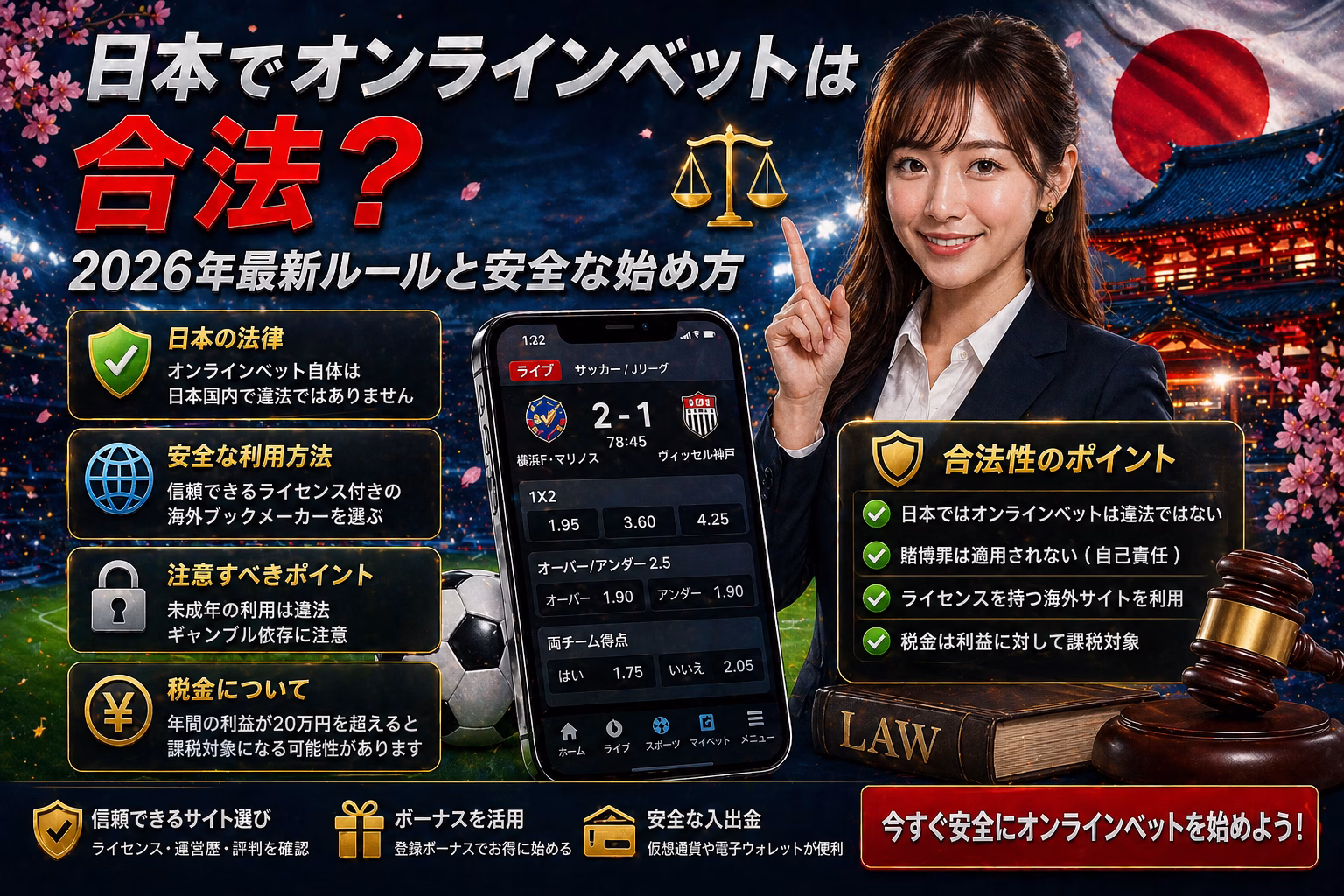 日本でオンラインベットは合法？2026年最新ルールと安全ガイド ⚖️